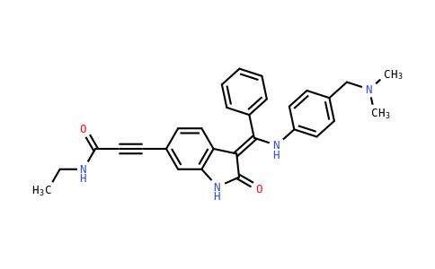 25046 - 2-Propynamide, 3-[(3Z)-3-[[[4-[(dimethylamino)methyl]phenyl]amino]phenylmethylene]-2,3-dihydro-2-oxo-1H-indol-6-yl]-N-ethyl- | CAS 2128698-24-6